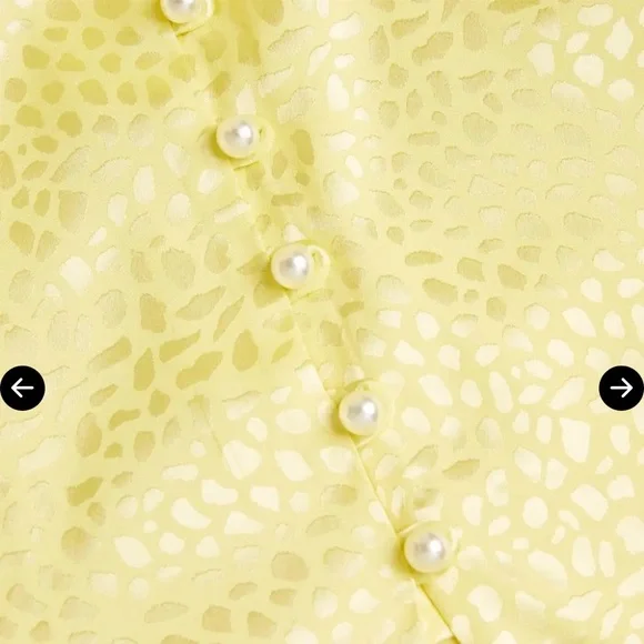 Olivia Rubin Dahlia Midi Dress Yellow Long Sleeve Button